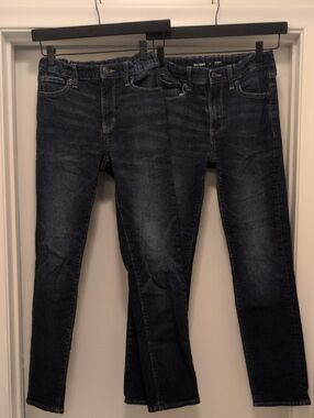 2 Pairs Old Navy Boy's Age 14 Dark Wash Skinny Jeans - Deep Indigo